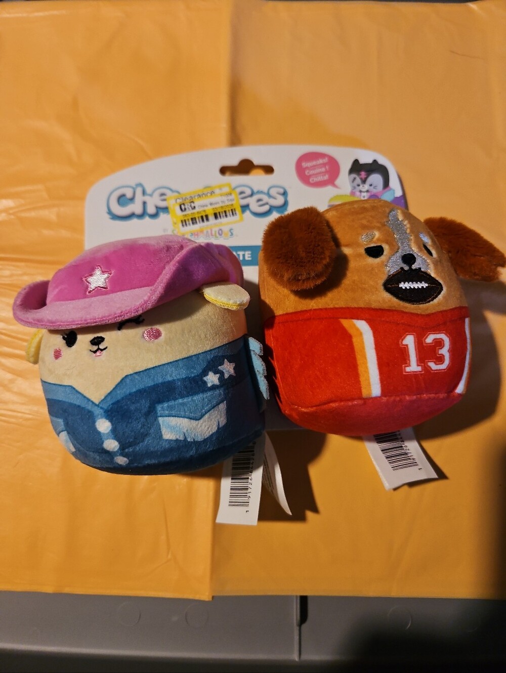 Squishmallows Chew Mees Cowgirl Football Player Dog Plush Toy: NEW